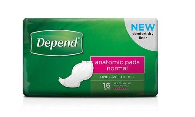 [INCK940-16P] Depend Anatomic Pads Normal - Unisex (Packet)