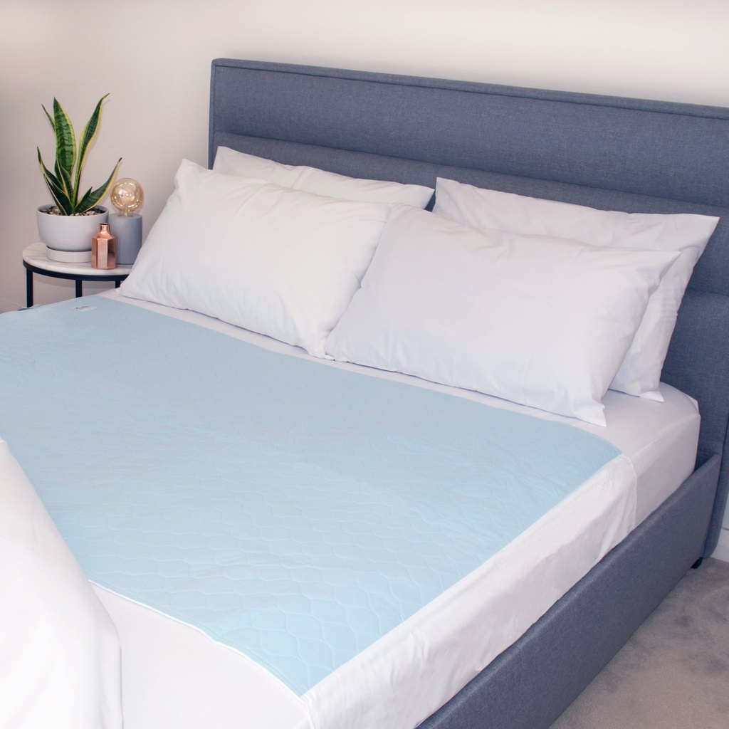 [AQBED2010-S-NVY] Waterproof & Absorbent Bed Pad with Wings (Single, Navy Blue)