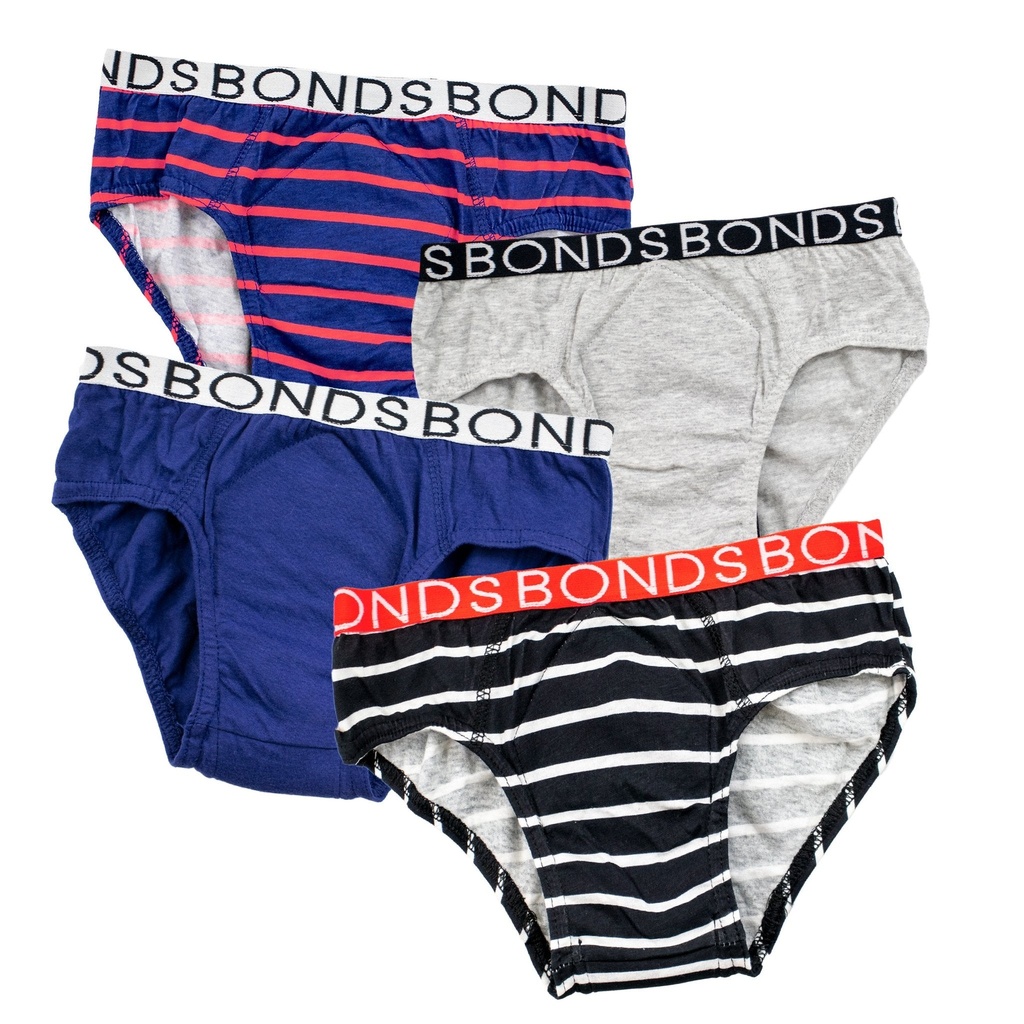 [4MBONHIP1002-3-BLK] Boy's BONDS Hipster with incontinence pad (4 pack) (2-3 years, Black, 100ml)