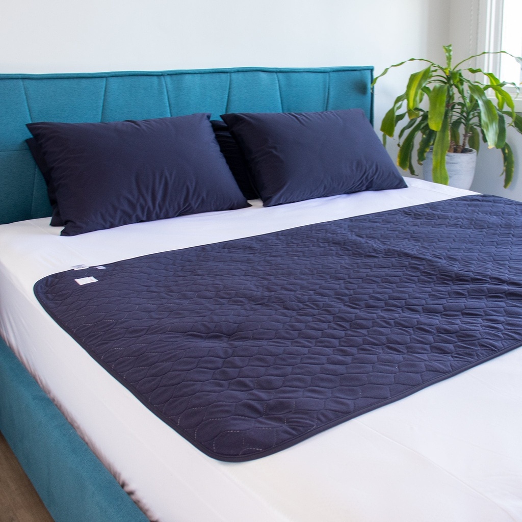 [AQBED2001-S-NVY] Waterproof & Absorbent Bed Pad (no wings) (Single, Navy Blue)