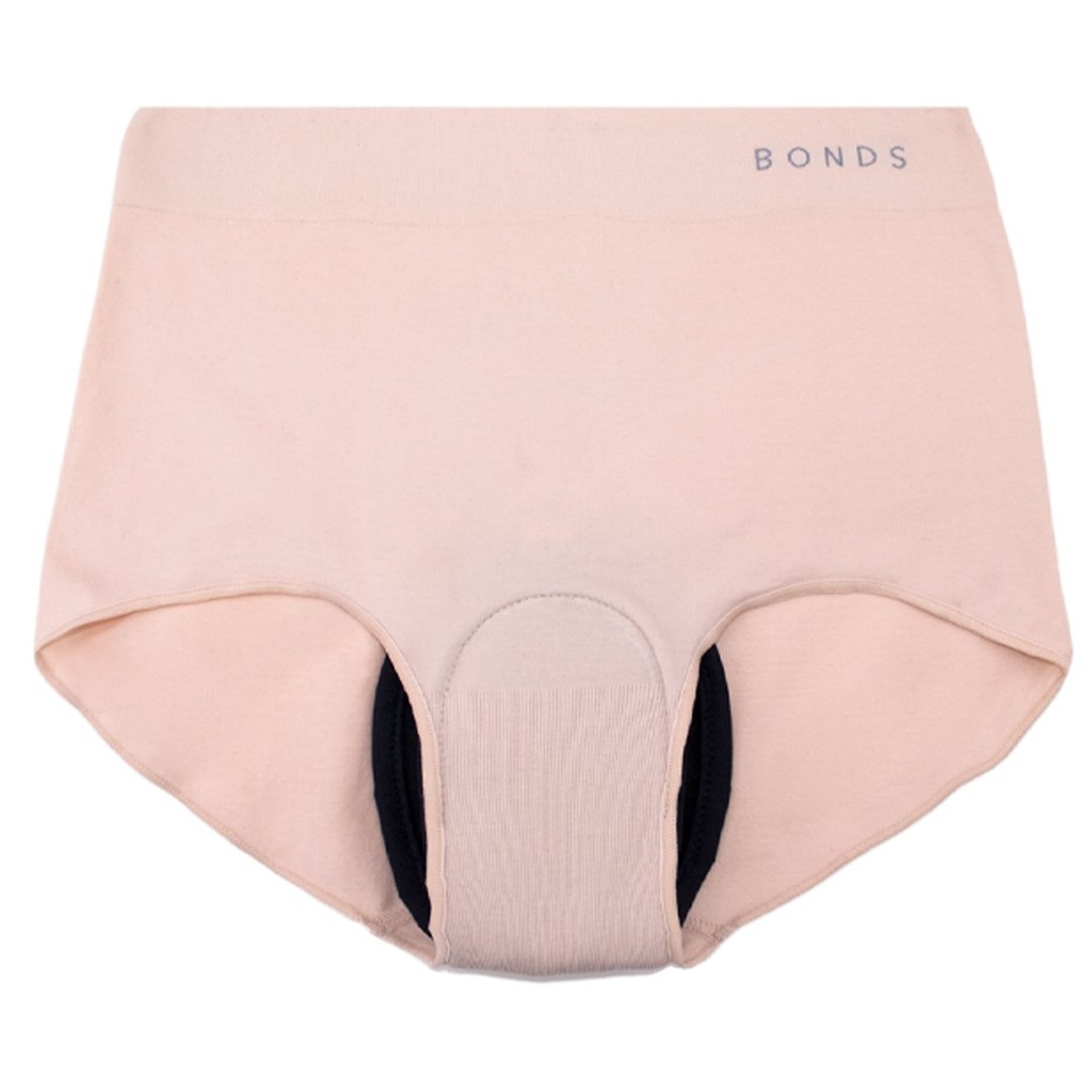 [BONFUL1008-BLK] Women's BONDS Comfytails Side Seamfree Full Brief with incontinence pad (8, Black, 100ml)