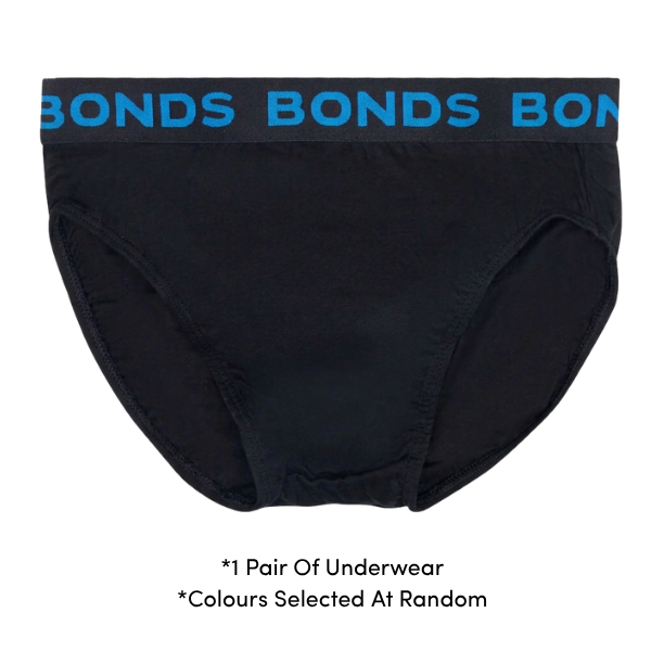 [MBONHIP100S-BLK] Men's BONDS Hipster with incontinence pad (Single) (Small, 100ml)