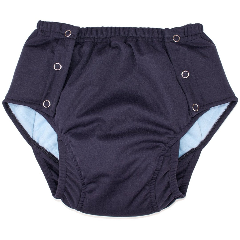 [AQPOPV1000S-WHT] Adult's Side-Opening All-in-One Pant, Maxi (Small, White, Velcro)