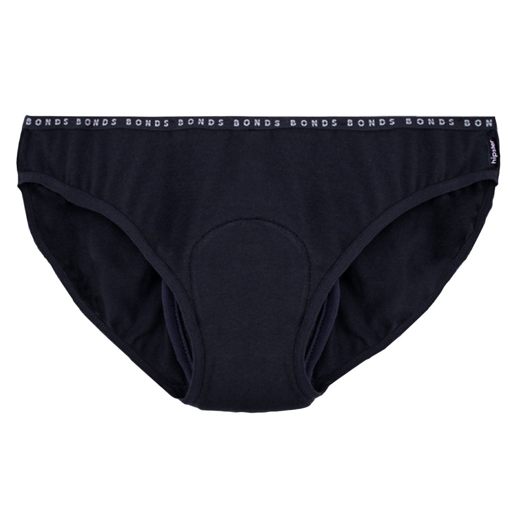 [BONBIK1008-BLK] Women's BONDS Bikini Brief with incontinence pad (8, 100ml)