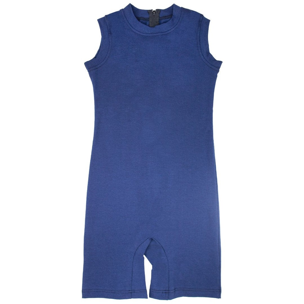 [PJSlessZ-S-WHT] Adult's Sleeveless Short Leg Body Suit, Onesie (Small, White)