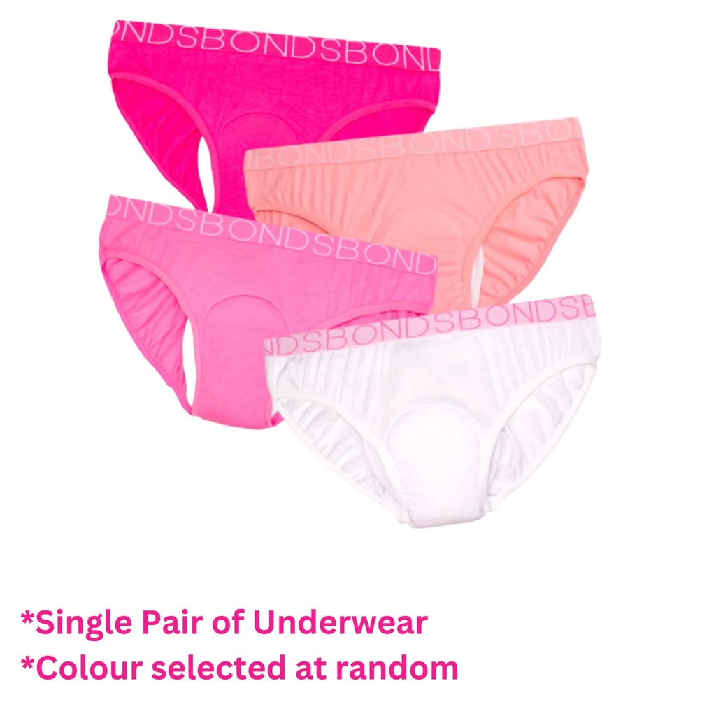 [FBONBIK1002-3-ASTL] Girl's BONDS Bikini Brief with incontinence pad (Single) (2-3 years, Assorted Light, 100ml)