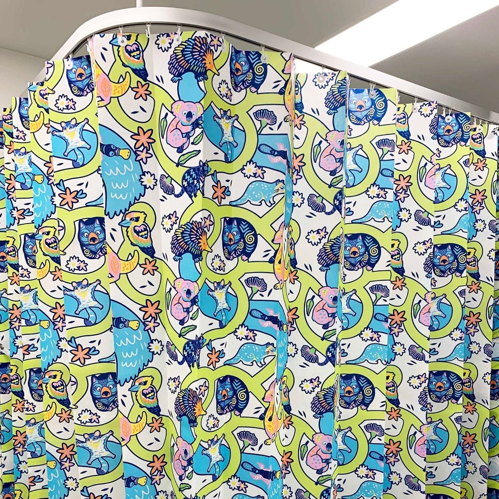 [HN-DC25PAED-AA-15] Aussie Animals - MediCurtain® Antimicrobial Privacy Curtain (2.5m wide x 2m drop (CARTON 15))