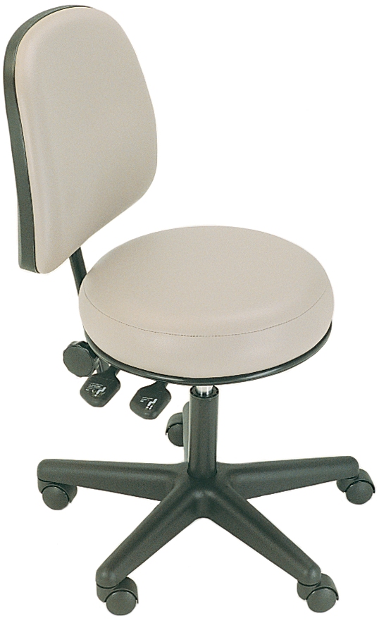 [1382-BK] Surgeon Stool with Backrest (Black)