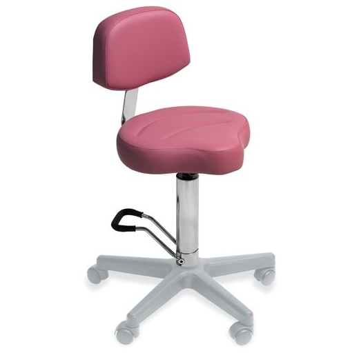 [1391-BK] Foot Pump Surgeon Stool with Backrest (Black)