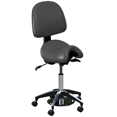 [1403-BK] Foot Control Bambach Saddle Seat with Back (Black)
