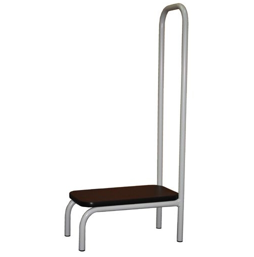 [1061H-BK/GY] Single Step-Up Stool With Hand Rail