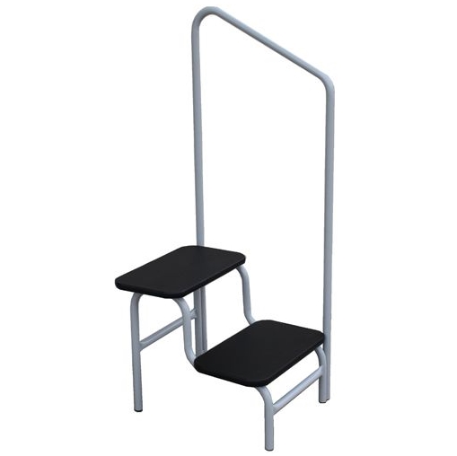 [1063H-BK] Double Step-Up Stool with Hand Rail