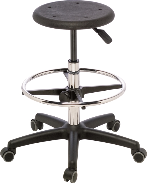 [1381P] Poly Top Surgeon Stool with Footrest
