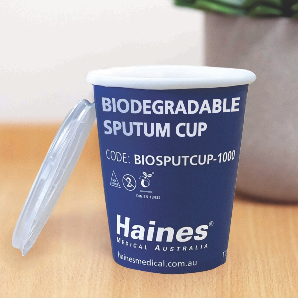 [HN-BIOCUP250] Greeny®Care Compostable Sputum Cup with Optional Lid (Cup only CARTON 1000)