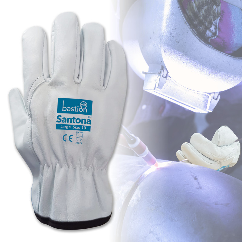 [BLG2122] Santona Cow Grain Natural Leather Riggers Gloves (Small)