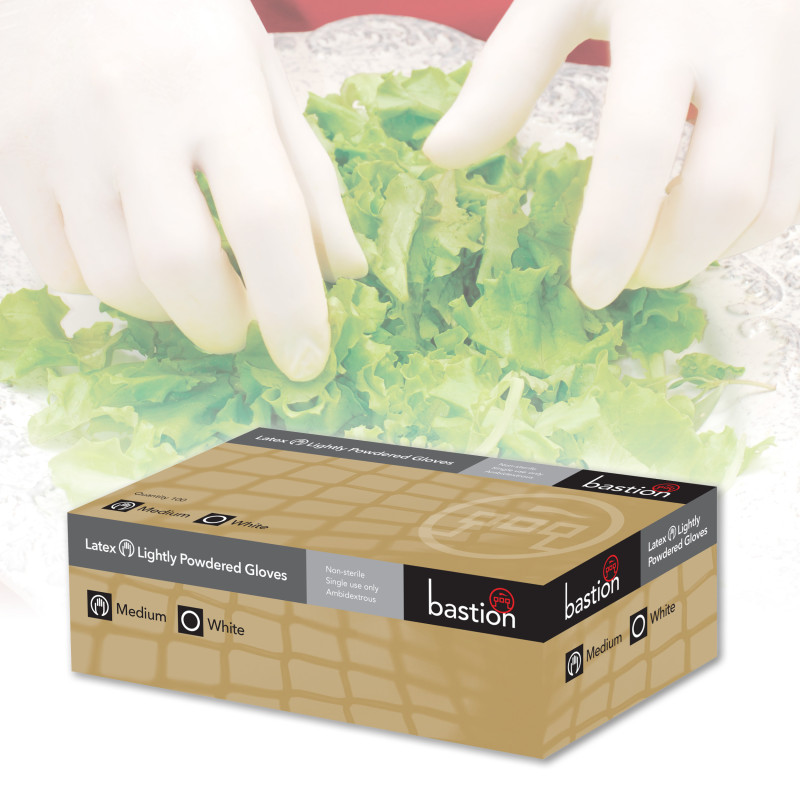 [BNG2522] Latex Gloves - Lightly Powdered - White - Smooth (Small)