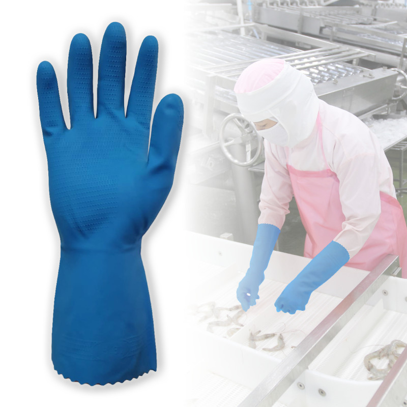 [BNG2792] Silverlined Rubber Gloves (Small, Blue)