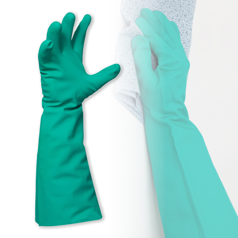 [BNG6343D] Nitrile 460 Gloves - Green - Solvent Resistant - Unlined (Medium, Bag)