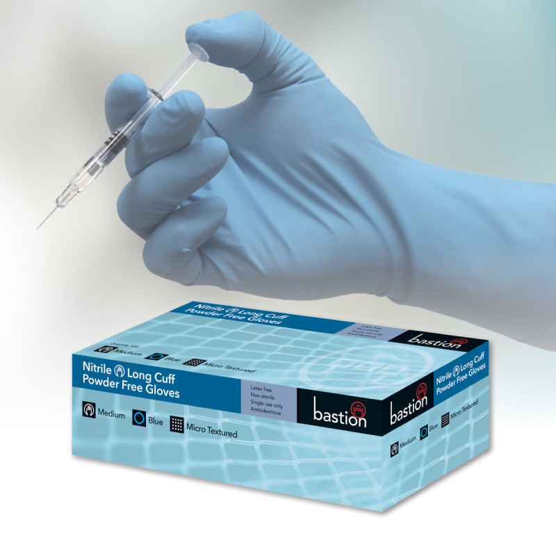 [BNG6932] Premium Nitrile Blue Gloves - 300MM Long Cuff - Powder Free - Micro Textured (Small)