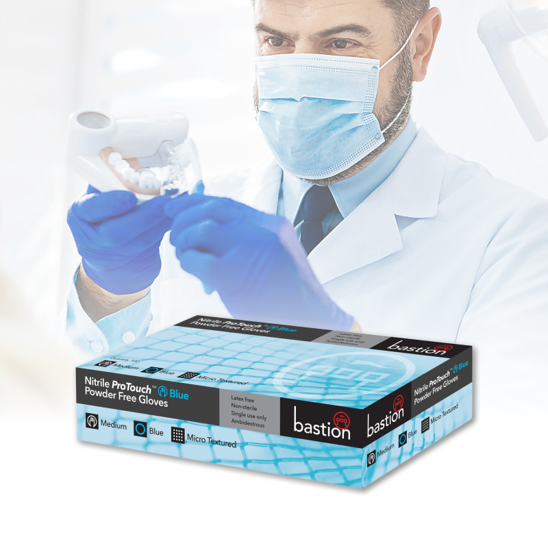 [BNG7491] Nitrile Protouch Blue Gloves - Powder Free - Finger Micro Textured (Extra Small)