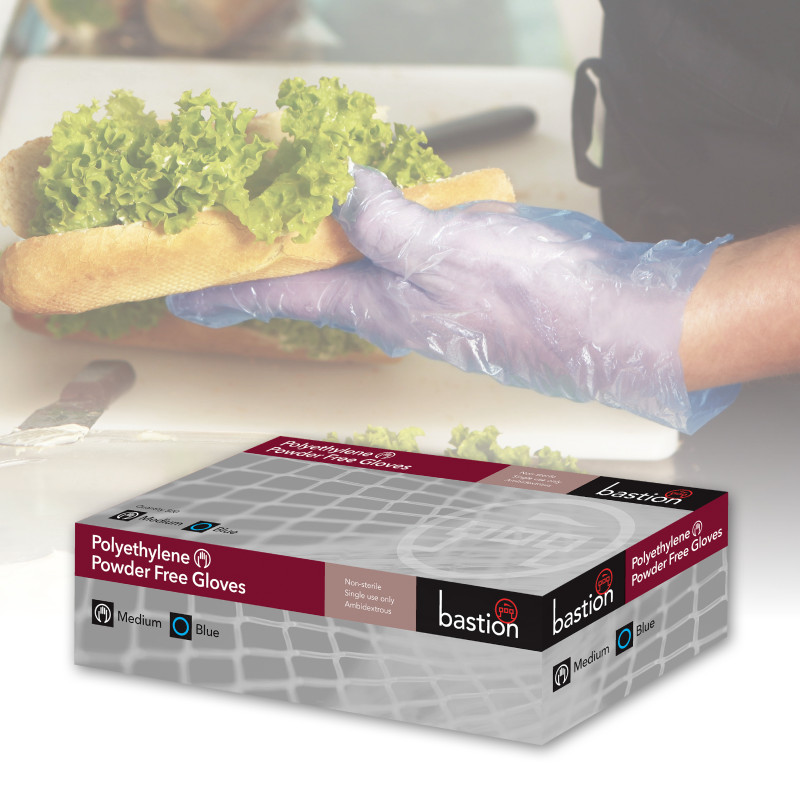 [BNG8893] Polyethylene Gloves - Embossed (Medium, Blue)