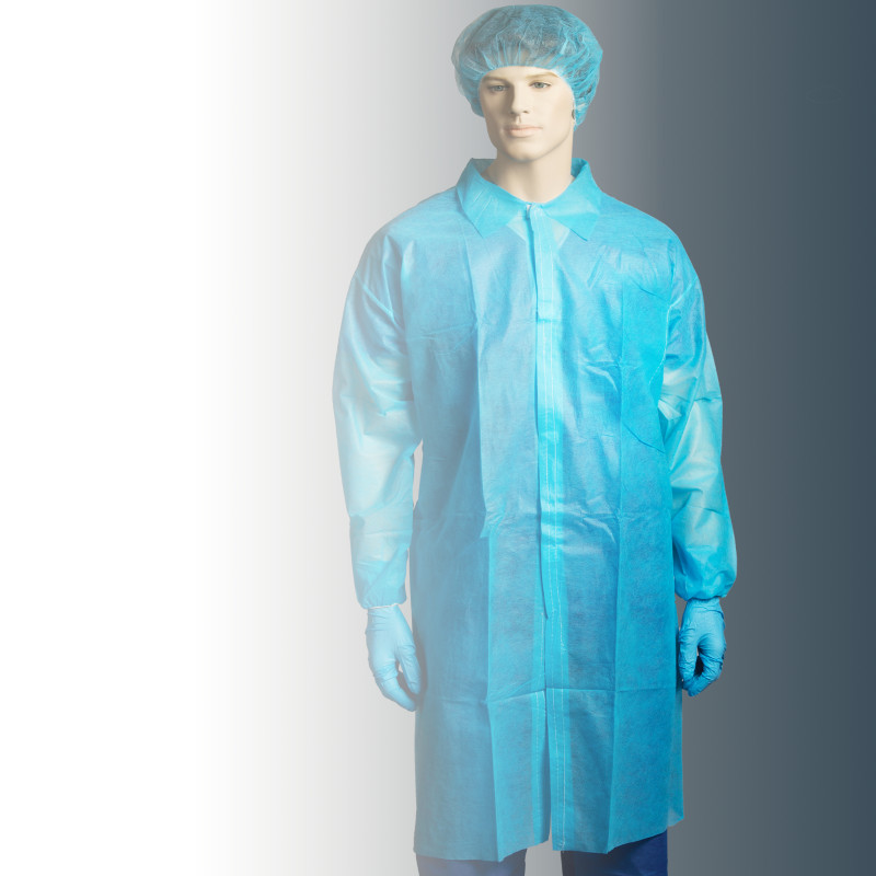 [BNR24234] Polypropylene Labcoat - No Pocket (Medium, Blue)