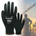 Milan Black Nylon Gloves - Black Sandy Foam Nitrile Coating