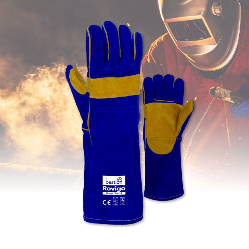 [BLG5565] Rovigo Premium Blue and Yellow Welding Gloves - 406MM Length