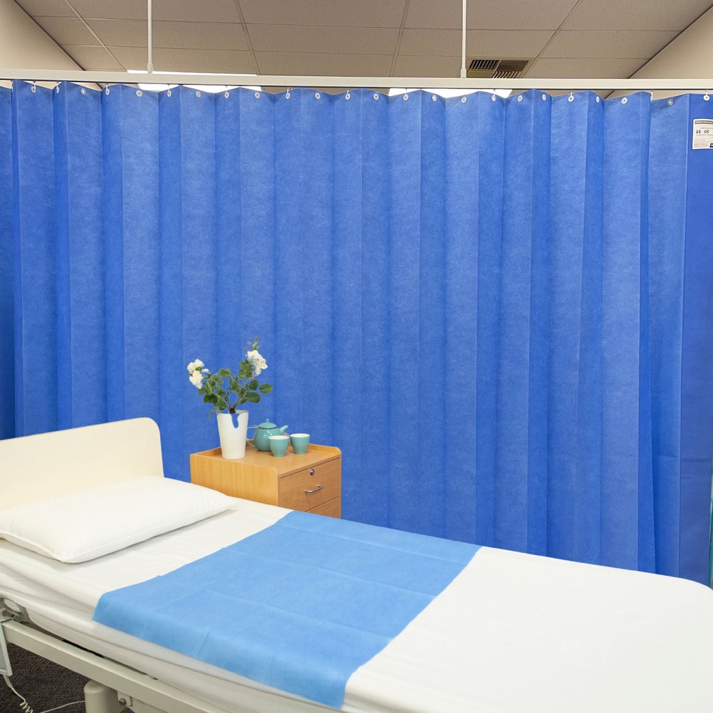 [HN-DC25B-15] MediCurtain® Antimicrobial Privacy Curtain (2.5m wide x 2m drop (CARTON 15), Summer Blue)