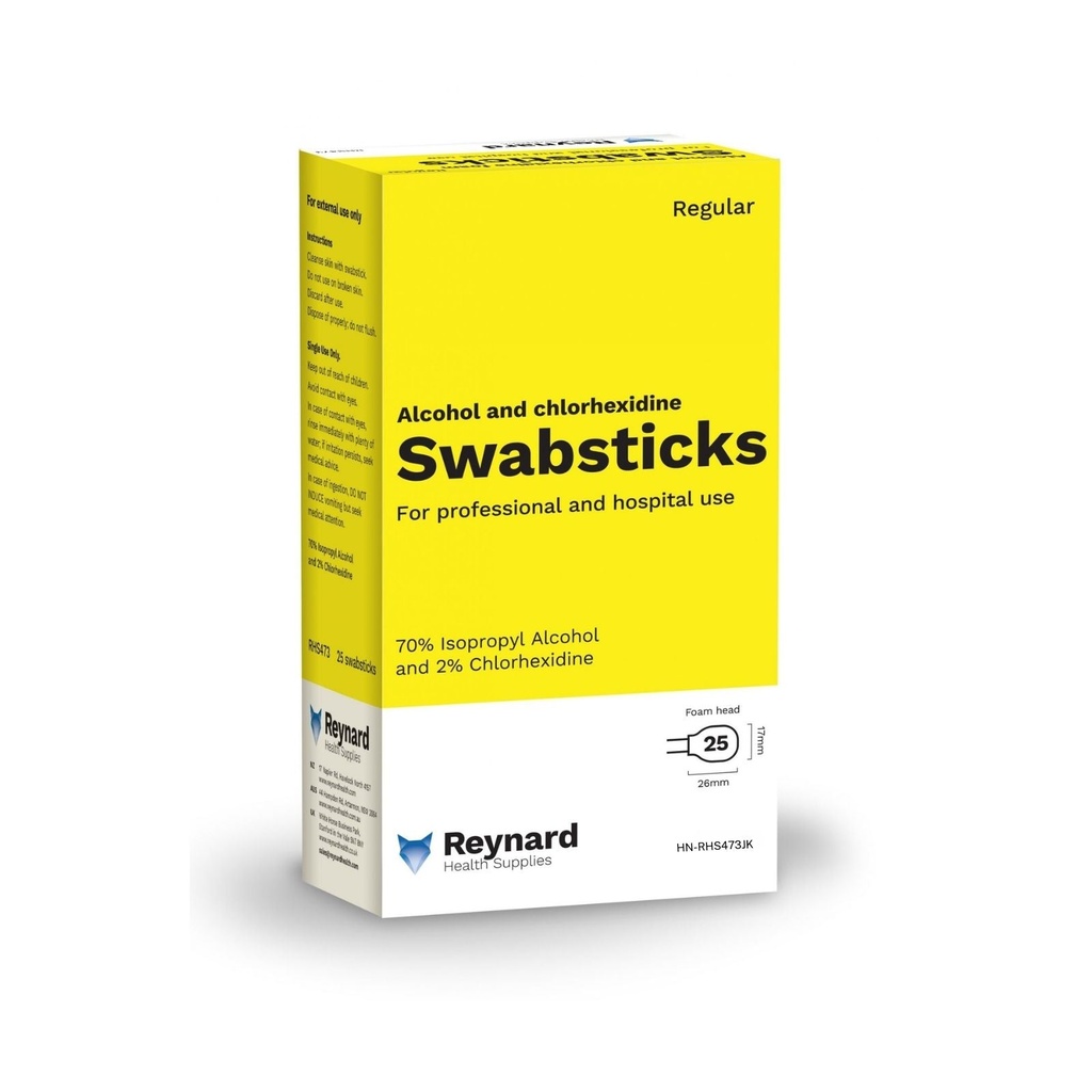 [HN-RHS473JK] Reynard™ 2% Chlorhexidine & Alcohol Swabsticks