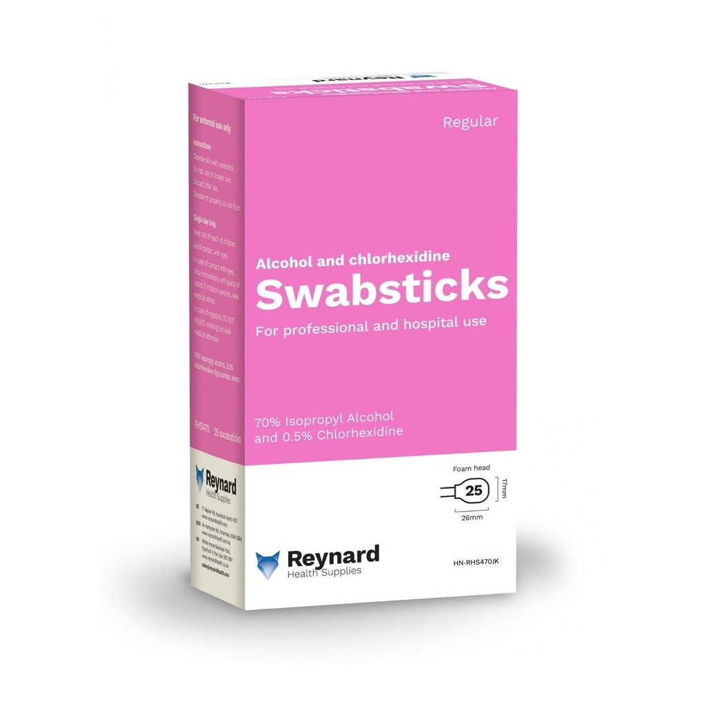 [HN-RHS470JK] Reynard™ 0.5% Chlorhexidine & Alcohol Foam Swabsticks
