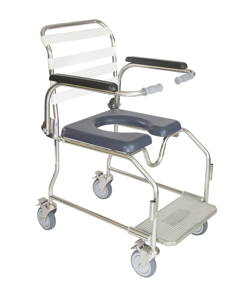 [SMBT7551] Mobile Shower Commode - Stainless Steel (Closed Front)