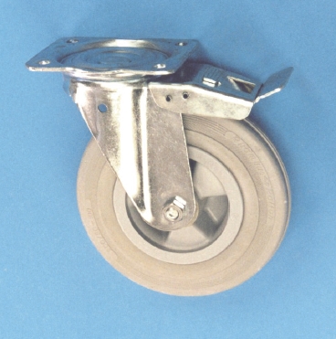 [V9160.3] Swivel Plate Castor With Total Locking Brake (160mm)