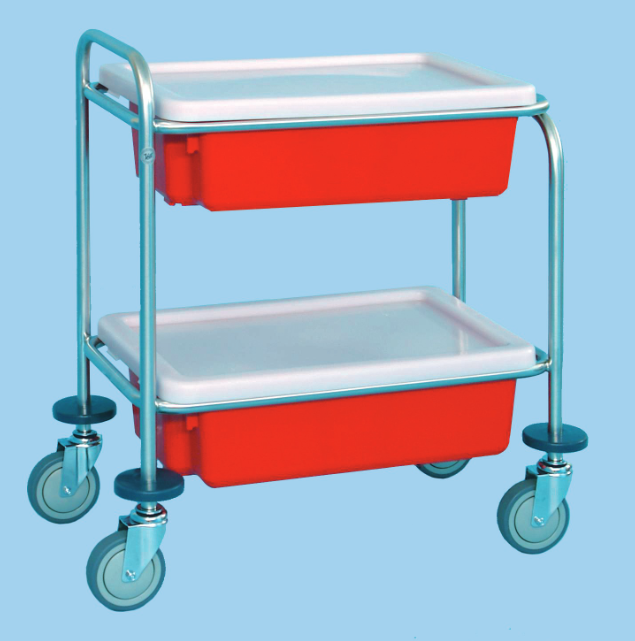 [V311L] Utility Trolley With Two Containers And Lids