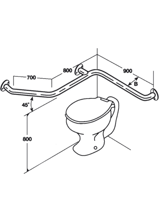[AC0440] Toilet Rail - Type 07 (Opposite Dimensions)