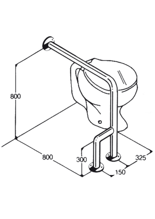 [AC0470] Toilet Rail - Type 09 (Opposite Dimensions)