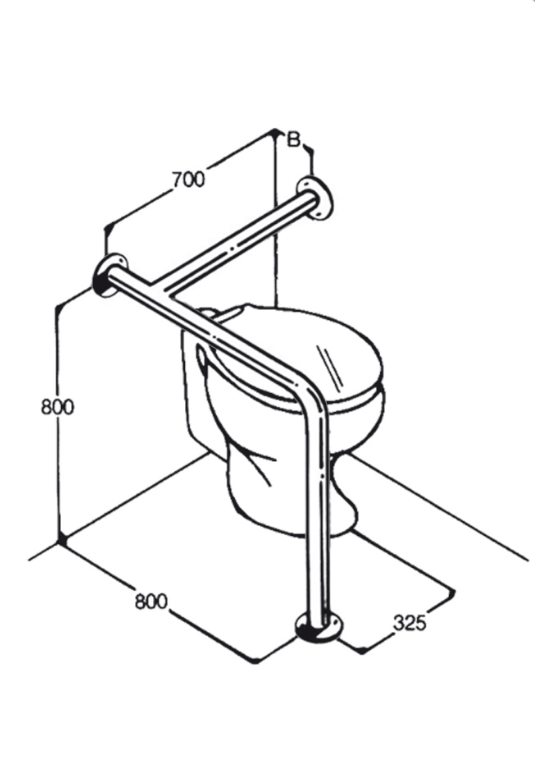 [AC0690] Toilet Rail - Type 11 (Opposite Dimensions)