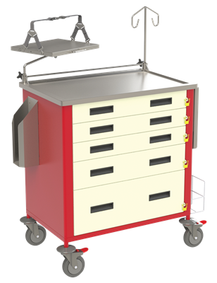 [FL18-4471] Emergency Care Trolley (Crash Cart) (Stainless Steel)