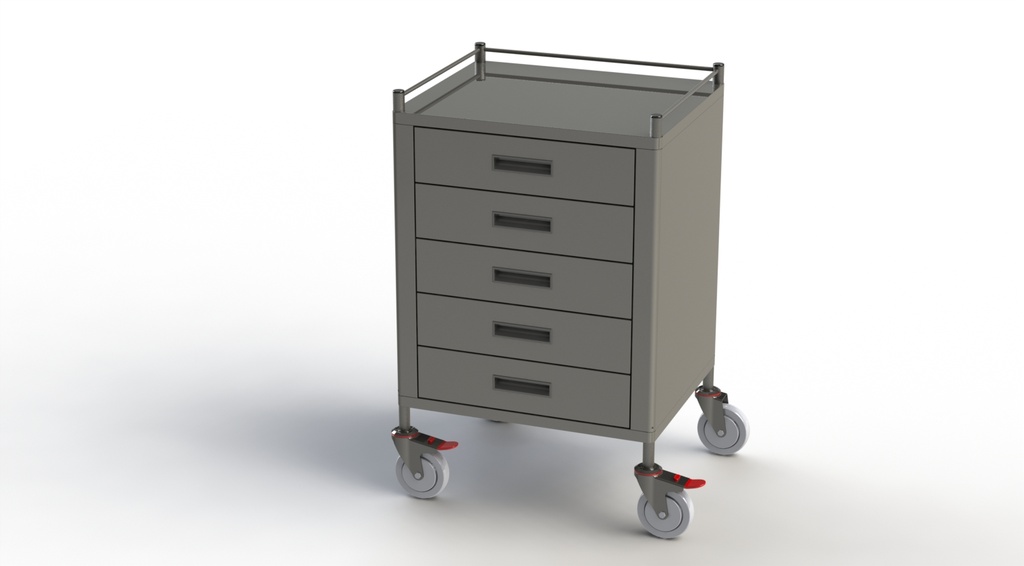 [FD18-4060] Anaesthetic 5 Drawer Trolley