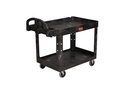 Rubbermaid Medium 2 Tier Heavy Duty Utility Cart w/Lipped Shelf