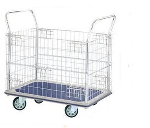 Flat Bed Trolley Folding - Wire Mesh Sides