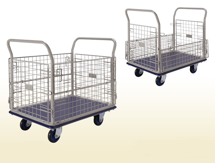 Prestar Platform Flat Bed Trolley with Mesh Sides Safety and Mobility