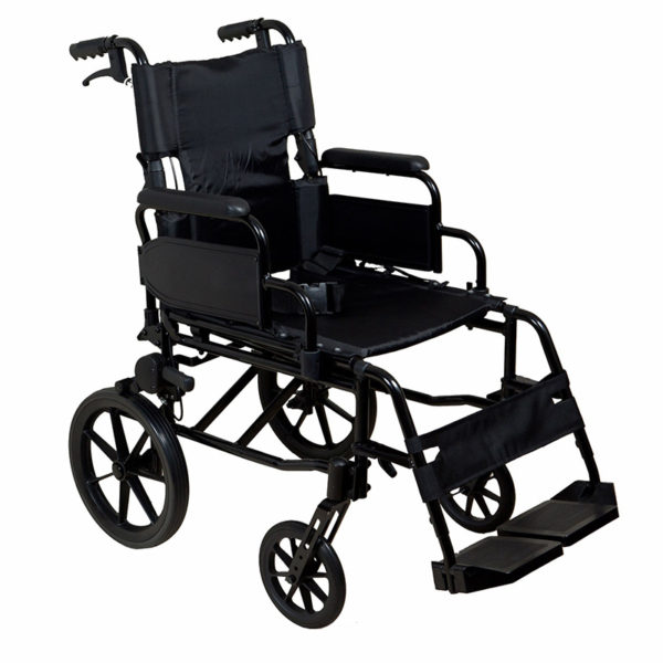 Lightweight Transit Wheelchair Black Frame