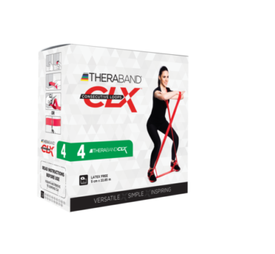Bande De Résistance TheraBand CLX Sans Latex - 25 Yards - Rouge - Boîte Légèrement Abîmée