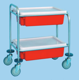 Utility Trolley With Two Containers And Lids