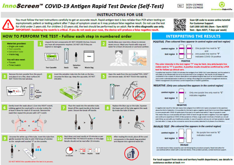 InnoScreen Rapid Antigen Test Kit (SelfTest) Safety & Mobility
