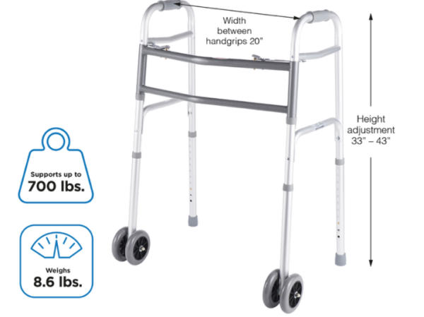 Super Bariatric Walker with Double 5" Wheels - SWL 315kg - Image 6